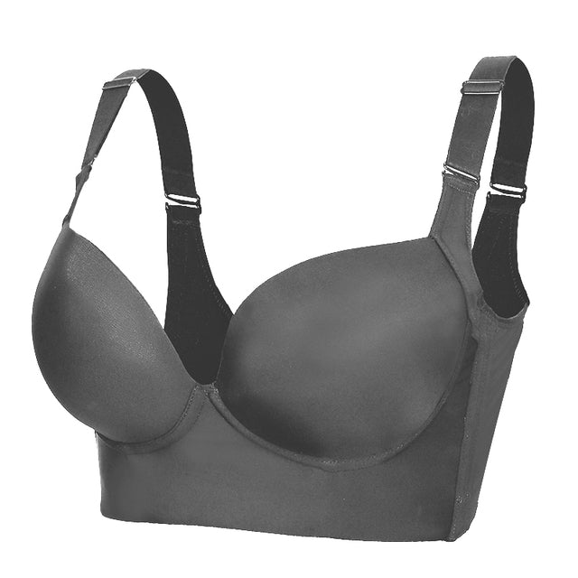 Women Push Up Deep Cup Bra Hide Back Fat Bra, With Built-in Full