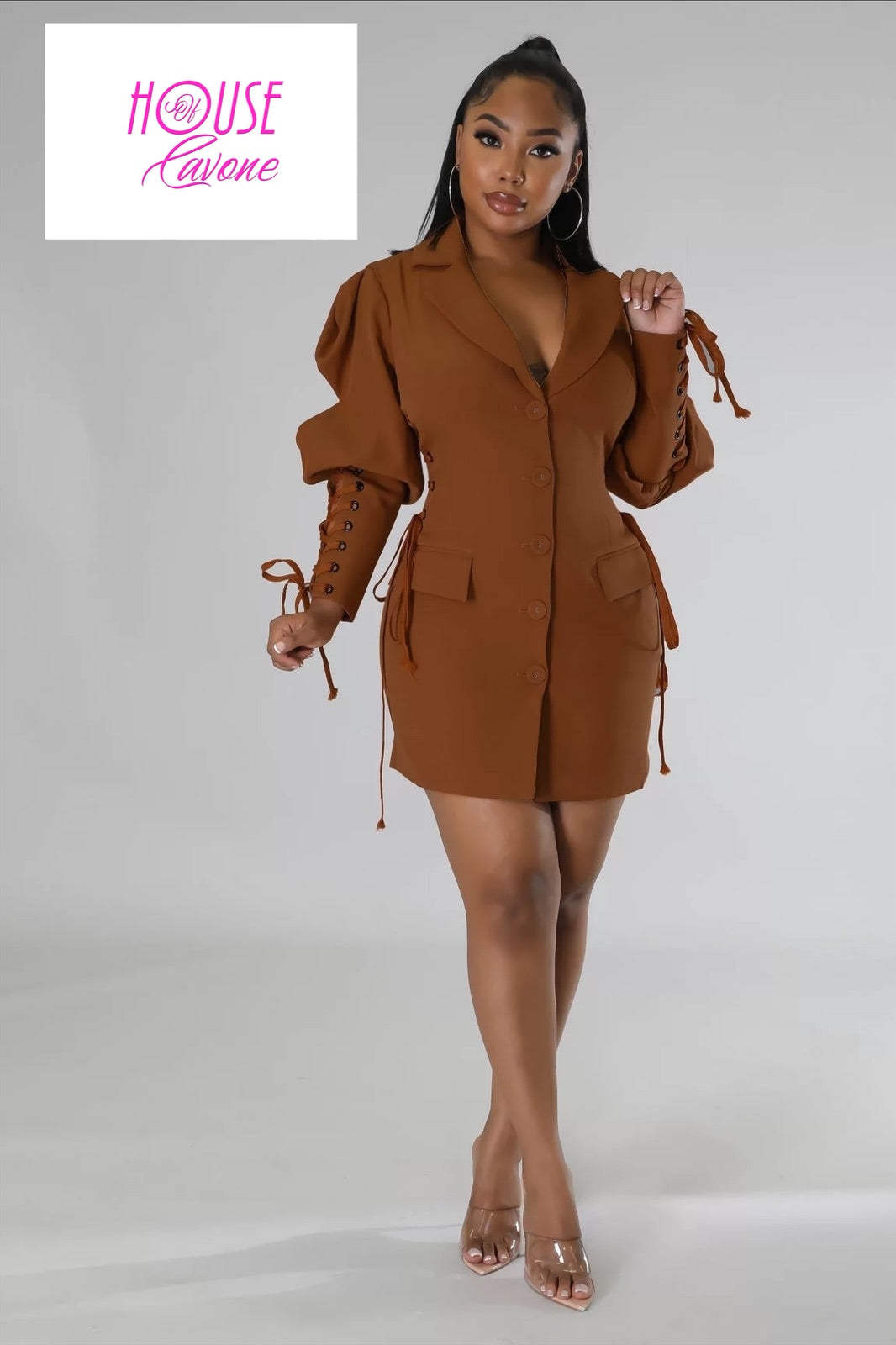 Lace Up Blazer Dress House of Cavone Lace Up Blazer Dress House of Cavone