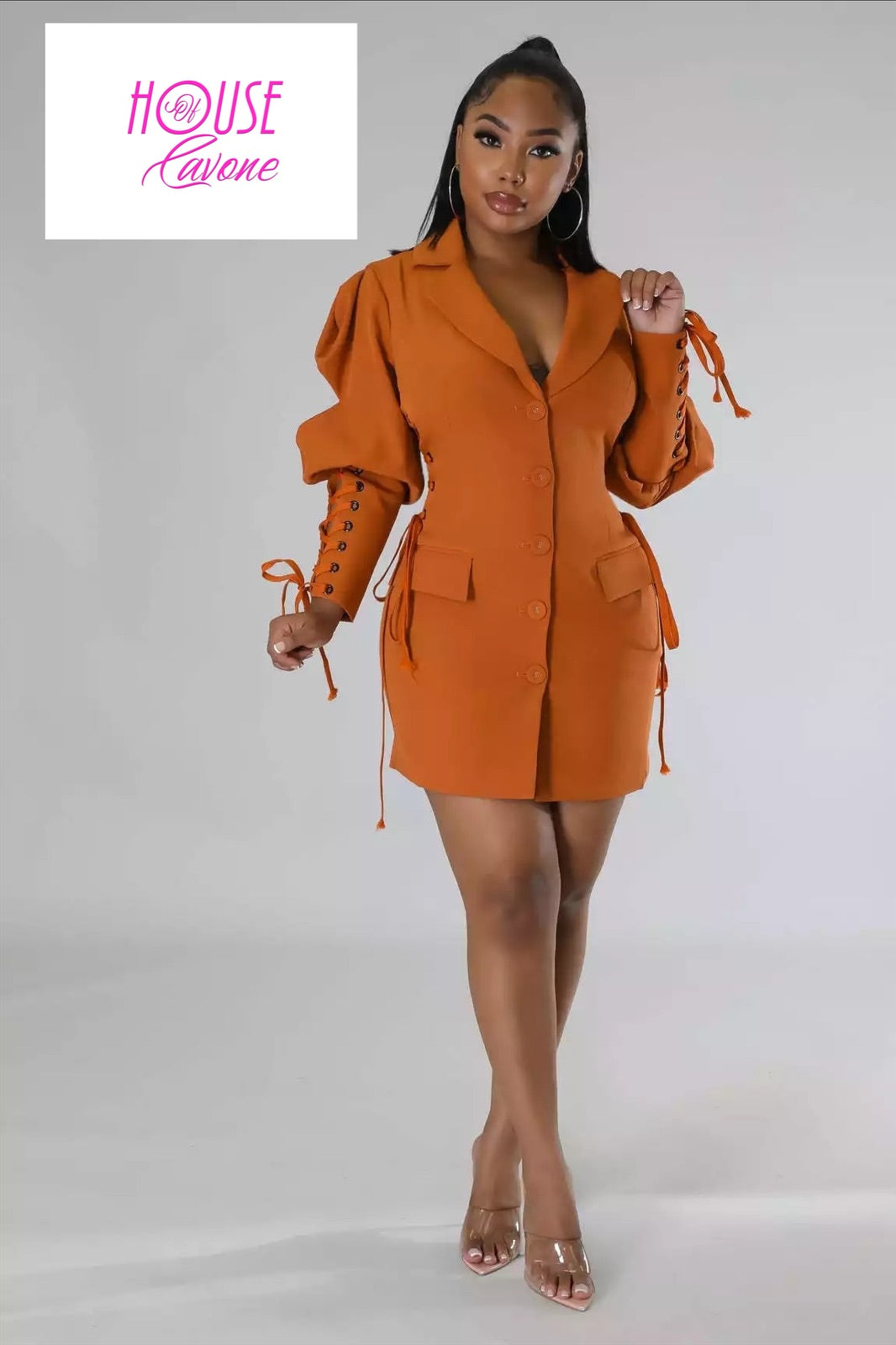 Lace Up Blazer Dress – House of Cavone